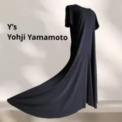 美品 Y's ワイズ ヨウジヤマモト アシンメトリー変形 漆黒 ロングワンピース 美品 Y's ワイズ ヨウジヤマモト アシンメトリー変形 漆黒 ロング