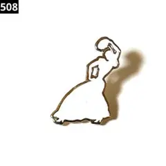 508 ヴィンテージ ピンズ ピンバッジ　ジタン　踊る女性　白