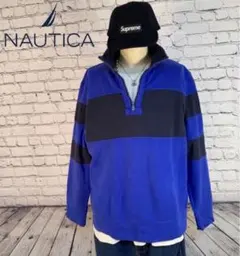 ノーティカ　NAUTICA ハーフジップ　スウェット　ブルー　L