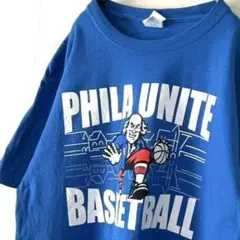 ポート&カンパニー バスケットボール Tシャツ L ブルー 青 古着