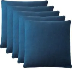 Haguko 座布団 坐墊套 55×59cm 5件組 藏青色