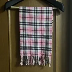 East Boy チェック柄マフラー ピンク系