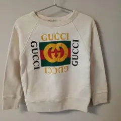 【本日限りの値下げ】GUCCI キッズ トレーナー ロゴプリント ホワイトのサムネイル