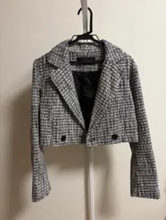 JEANASISツイード クロップドジャケット ブラック・ホワイトのサムネイル