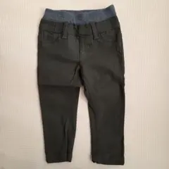 １回着用・美品★西松屋★ストレッチパンツ 10分丈 カーキ/80㎝ 送料込