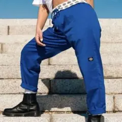 Dickies ワークパンツ ダブルニーパンツ ブルー L
