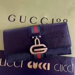 グッチ 長財布 折り財布 シェリーライン GGキャンバス G金具 ブラック 黒