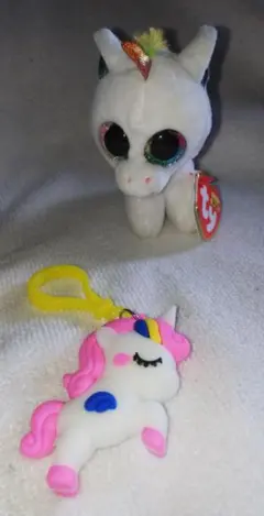 Ty Beanie Boos Pixy ユニコーン ぬいぐるみ キーホルダー2点のサムネイル