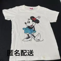 ミニーマウス スパンコール Tシャツ ホワイト