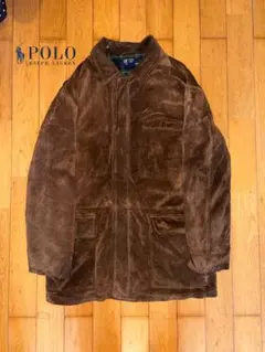 【希少】 90s ラルフローレン 本革 スエード レザージャケット 古着