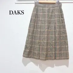 ダックス ひざ丈スカート チェックスカート 千鳥柄 裏地あり サイドホック