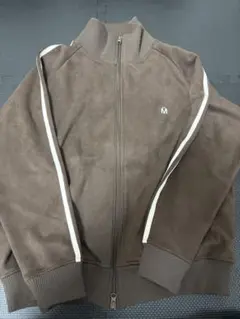 ブラウン スエード風 ジップアップジャケット