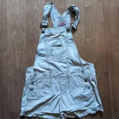 ベージュオーバーオールショートパンツ