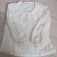 familiar ウサギ刺繍 長袖Tシャツ