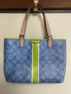 美品 COACH コーチ F29064 シグネチャー トートバッグ ブルー - メルカリ