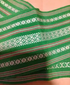 緑の幾何学模様 半幅帯