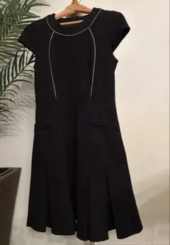 新品インポート海外購入美ライン希少XSサイズ黒パーティ上品ワンピースオケージョン