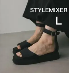 美品 STYLEMIXER スタイルミキサー プラットフォームサンダル 黒 Lのサムネイル