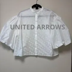 【美品】UNITED ARROWS シアー ドット パフ ブラウス オフホワイトのサムネイル