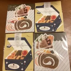 ミニギフトレターセットクッキー　ダイカットミニレターレターセットモンブラン　4点