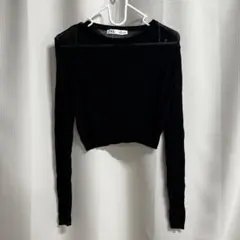 ZARA ブラック ミニ丈長袖トップス