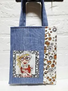 ロラライハリス　デニムトートバッグ　ハンドメイド