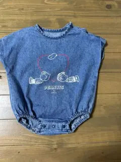 PEANUTS デニムロンパース 70サイズ