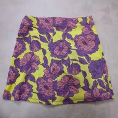 ザラ フローラル柄Aラインミニスカート【S】マルチカラー