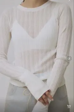 Abor ランダムリブプルオーバー　ホワイト　新品タグ付き