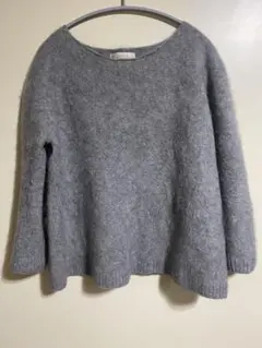 【Unaca カシミヤ100％】グレーニット