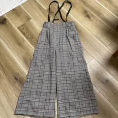 GU チェック柄 サロペット キッズ用