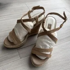 【美品】DIANA ベージュ ウェッジソール サンダル M