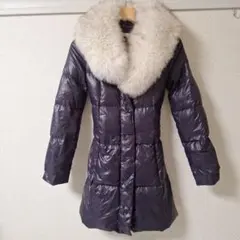 ◆リアルファー◆パープル ダウンジャケット ◆FOXファー襟　期間限定値下げ