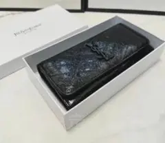YSL ブラックレザー 三つ折り財布