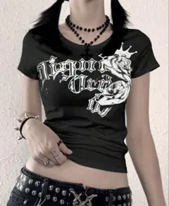 グラフィックプリント 半袖Tシャツ ブラック