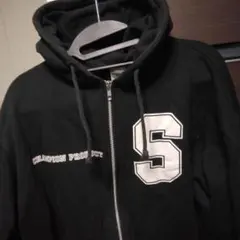 Champion　Sロゴ ブラック フルジップパーカー