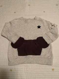 ミッキー　ディズニー　グレー スウェットトレーナー