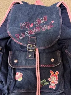 ✴︎美品✴︎mezzo piano デニム リュック ピンク刺繍のサムネイル
