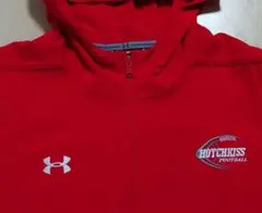 UNDER ARMOUR 半袖ナイロンジャケット【XL】レッド ビッグサイズ