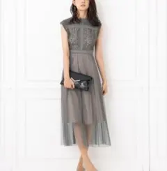Dorry Doll カジュアルドレス 花柄シアードレス チュール切替ワンピのサムネイル