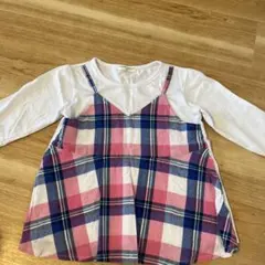 キッズ　レイヤードデザイン　長袖カットソー　120