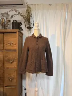 Niko and… ウールジャケット ラウンドカラー ショート丈 ブラウン