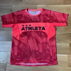 ATHLETA アスレタ プラクティスシャツ Tシャツ 赤 ピンク M 幾何学のサムネイル
