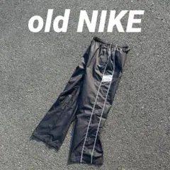 00s OLD NIKE サイドライン ドローコード ワイド ナイロンパンツ 00s NIKE ナイキ ワイド ナイロンパンツ グレー サイドライン