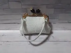 ②forest tile white ミナペルホネン がま口 ポーチ