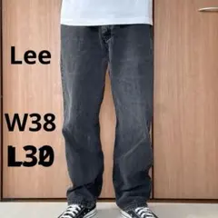 630/リー/Lee/W38L30/ブラックデニム/後染め/ワイド/古着