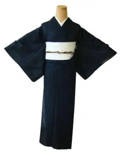 夏着物 小紋 紗 紺×紫 裄66 身丈157.5 薄物 正絹 - メルカリ