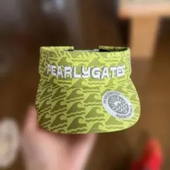 PEARLY GATES 波模様 バイザー ライムグリーン