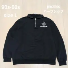 90s-00s JERZEES ハーフジップスウェット L 黒 Y2K