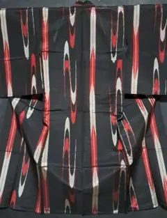 セール30%off‼　赤黒壺垂れ！正絹紗　アンティーク着物　夏着物